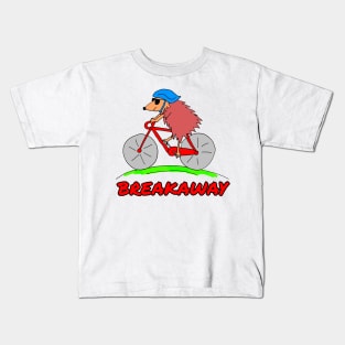 Funny Cycle Racing Cartoon Hedgehog Kids T-Shirt